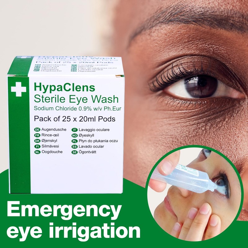 Safety First Aid Group HypaClens Saline Eye Wash Pods, (Pack