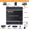 KCEVE KVM Switch 1 Monitor 2 Computers 4K@60Hz, HDMI KVM
