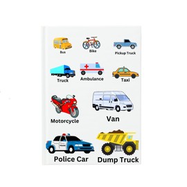 Kids Learning Car Words Sticker Pack - 10 Educational Learning Vehicle Stickers, Includes Taxi, Bus, Police Car, Truck & More