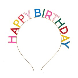 Kefley Birthday Headband Crown Rainbow Color Happy Birthday Hat Headpiece Bday Gift for Women Men Girls Boys Birthday Props for Photoshoot Bday Birthday Party Accessories Favors Decoration