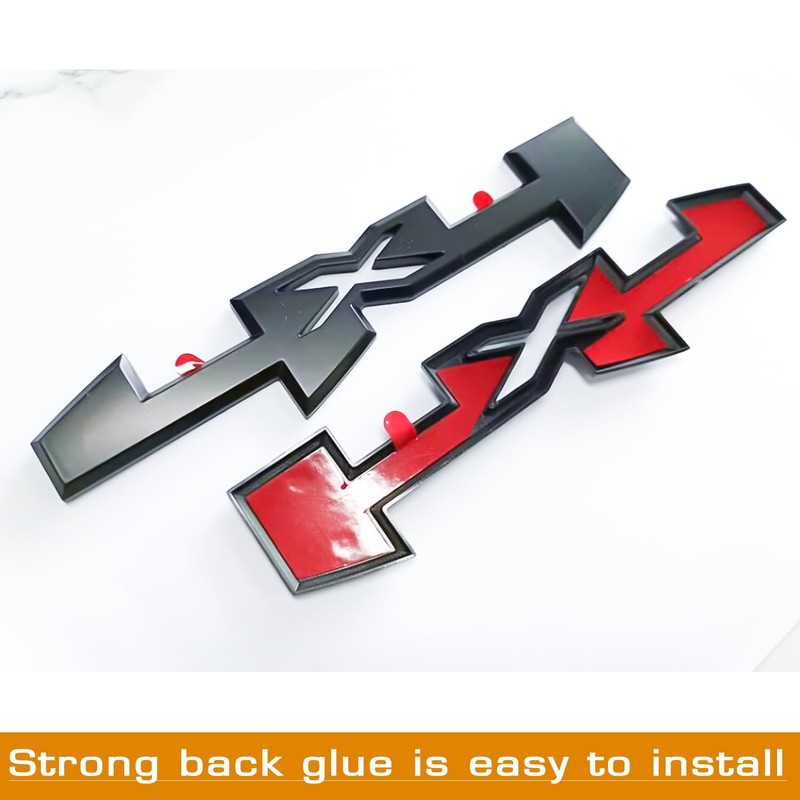 2PC 3D Raised Letters 4X4 Overlay Blackout Emblem with Adhesive