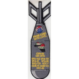 VFA-105 GUNSLINGERS FROM CVW-3 WITH LOVE BOMB 2016 CRUISE PATCH