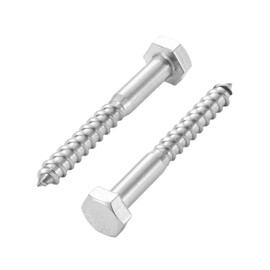 1/4×2'' (20 Pack) Hex Head Lag Screws Bolts with Washers, Heavy Duty Lag Screws, 304 Stainless Steel Bolts 18-8, Wood Screws, Partial Thread