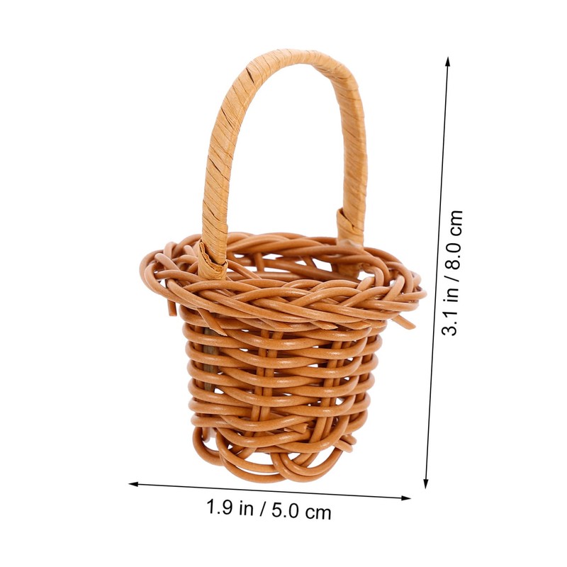 MERRYHAPY Handwoven Mini Wicker Basket Floral Storage Basket Decorative Small