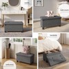 STORAGEBUD Storage Ottoman Bench with Bins, 30-in Storage Bench for