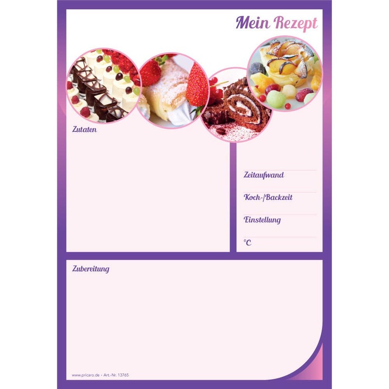 PRICARO Sweet Dreams A5 Recipe Pad (Pack of 3)