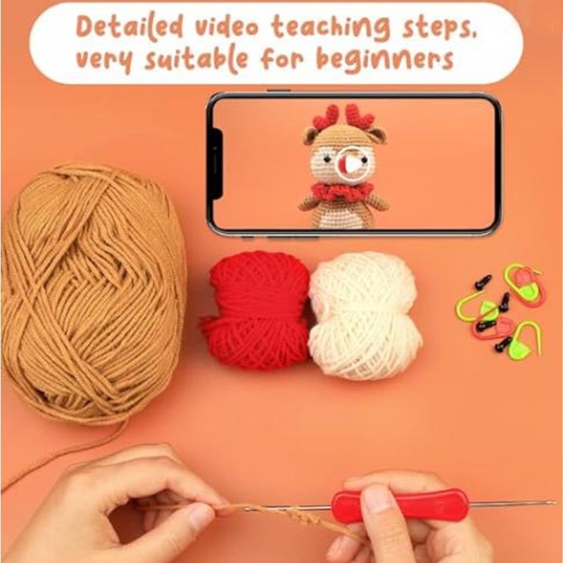 DIY Deer Crochet Kit Cute Animals Crochet Starter Kit with