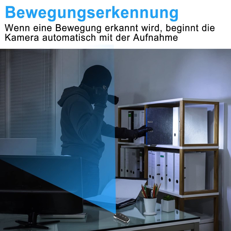 UYIKOO Mini Kamera, Kleine Kamera Autoschlüssel, 1080P HD Tragbare Videokamera