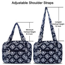 Lost Deer Bible Cover for Women with Adjustable Straps, Large Study Bible Carrying Case Bag with Zip Pocket, 10x7x2.7 Inches