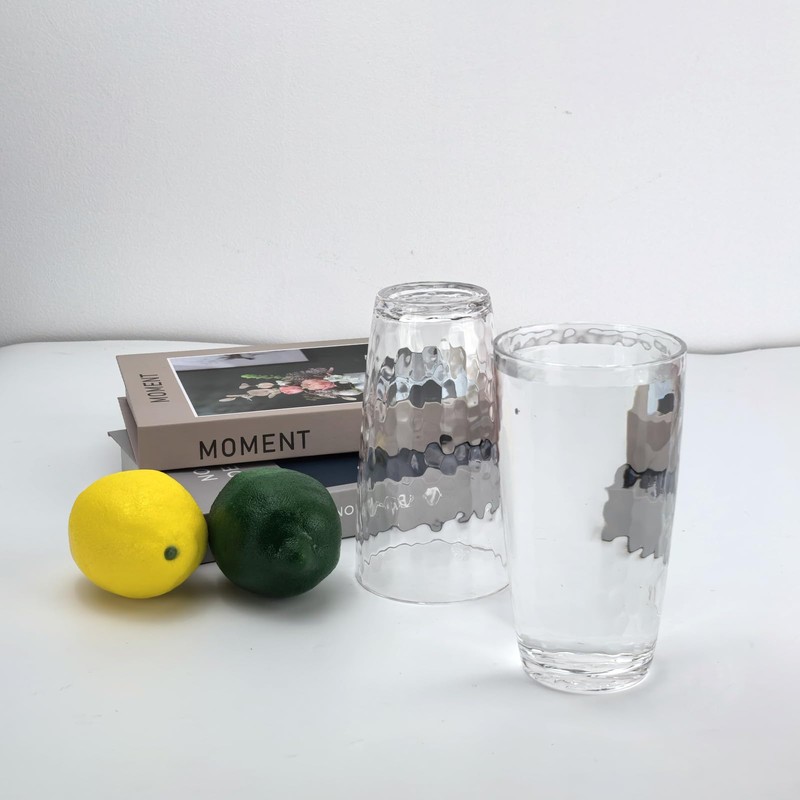Yalin 20 Ounce Acrylic Drinking Glasses, Reusable Plastic Tumbler, Stackable,