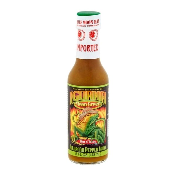 Iguana Mean Green Jalapeno Pepper Sauce, 5 oz bottle