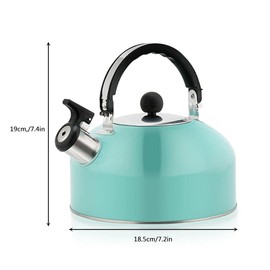 Phefop 3L Stainless Steel Whistling Camping Kettle, Lightweight Compact Design, Suitable for Hiking, Camping (sky blue)