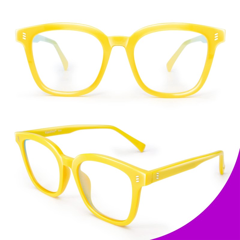 VISOONE Square Classic Blue Light Blocking Glasses with Non Prescription