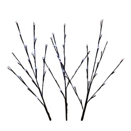 Holiday Bright Lights LED Indoor/Outdoor Twinkling Twigs Set of 3 - Pure White