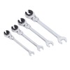 3 Pc Brake Line Wrench Set, 72 Teeth Ratcheting Tubing