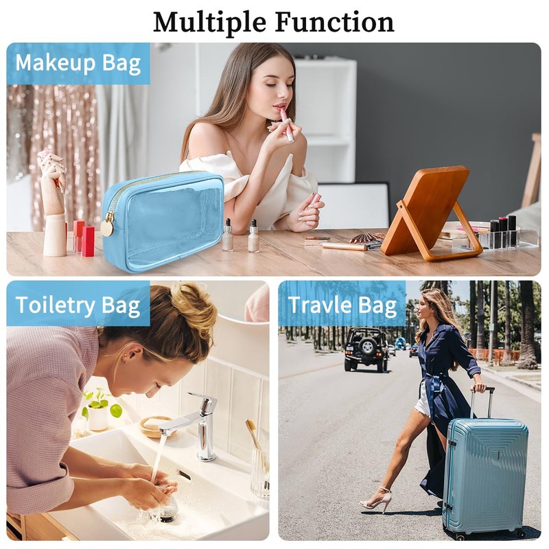 PRRQFJZS Clear Makeup Bag Cosmetic Organizer Case Waterproof Travel Toiletry