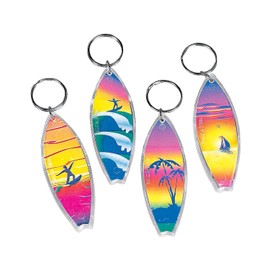 Fun Express - Assorted Surf Board Key Chains (1-Pack of 12)
