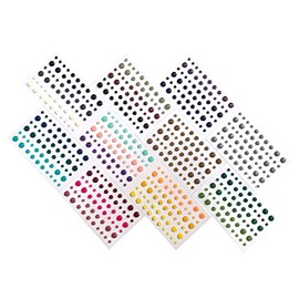 Daybreak Craft (Pack of 10) 60pcs/Sheet Round Assorted Size self Adhesive Glitter Enamel dots
