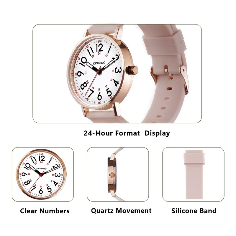 cicininc Watch with Second Hand Nursing for Women, Analog Watches