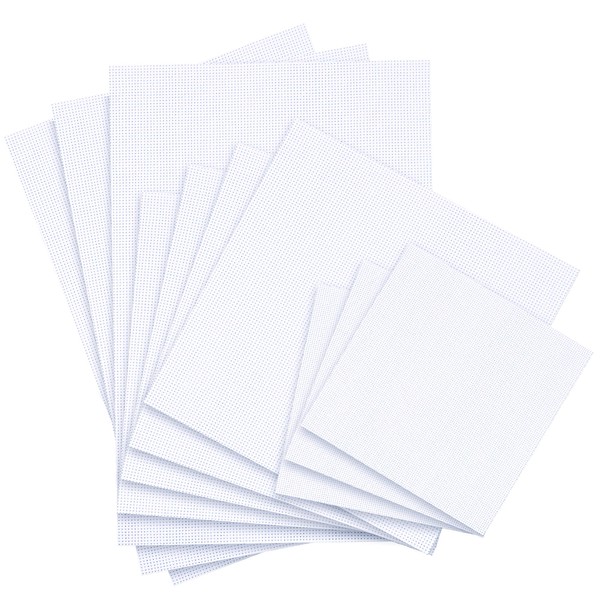 MAMUNU Pack of 10 Cross Stitch Fabric, Aida Fabric White for Embroidery, Classic Reserve Aida Fabric Canvas for Sewing and Fabric Crafts, 3 Pieces 30 x 45 cm, 4 Pieces 30 x 30 cm, 3 Pieces 20 x 20 cm,