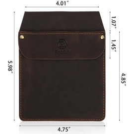 RingSun Genuine Leather Pocket Protector for Men, Durable Pocket Tool Pouch, Jeans Shirts Pocket Protector for Tools Pens