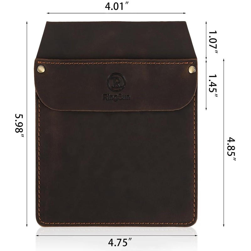 RingSun Genuine Leather Pocket Protector for Men, Durable Pocket Tool