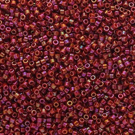 Miyuki Delica 11/0 - Opaque Glazed Red Cherry AB DB2275-50gms Bag of Japanese Glass Beads