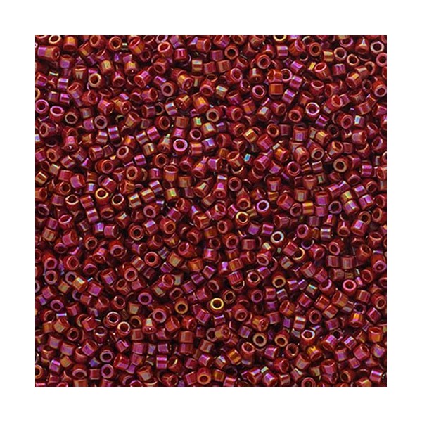 Miyuki Delica 11/0 - Opaque Glazed Red Cherry AB DB2275-50gms