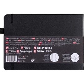Sakura 94140004 Sketchbook, Cream White, 80 Sheets, Paper, Black Cover, 21 x 14.8 cm, Piece