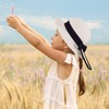GNEGNI LIFE Straw Sun Hat Girls, Foldable Summer Beach Hat