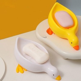 Drain Bathroom Soap Duck Shape Stand Holder Soap holder yellow 8ea
