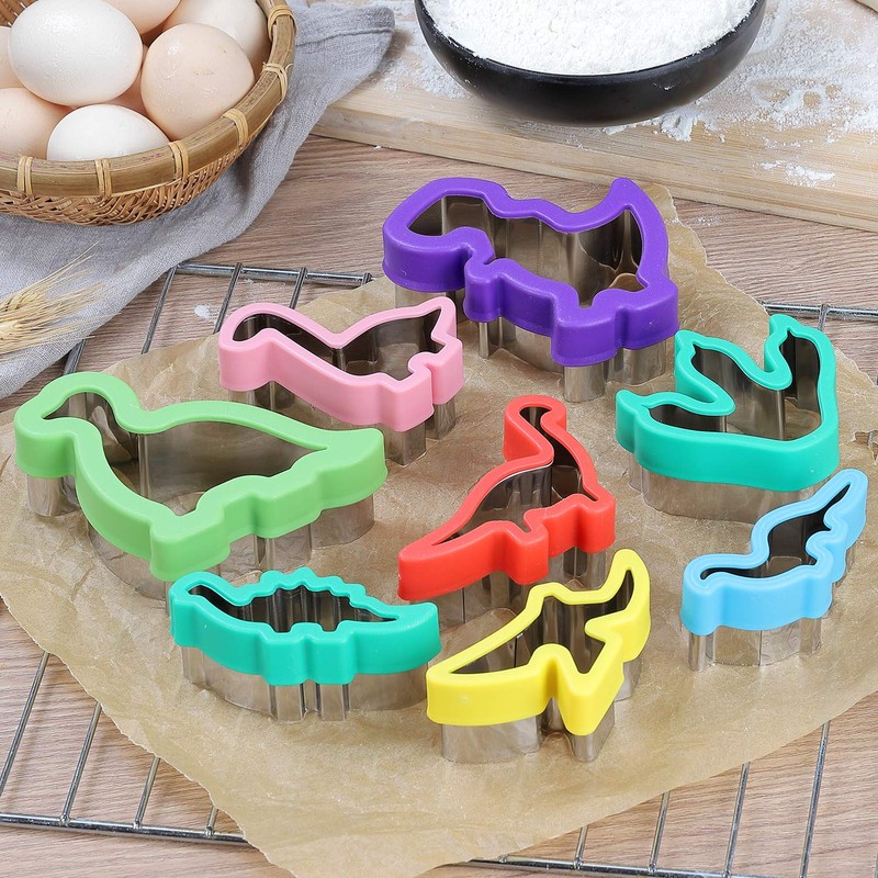 Dinosaur Cookie Cutters Set - Stainless Steel Shaped Cookie Candy