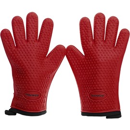 KITCHEN PERFECTION Silicone Smoker Oven Gloves -Extreme Heat Resistant BBQ Gloves -Handle Hot Food Right on Your Smoker Grill Fryer Pit|Waterproof Oven Mitts Grill Gloves |Superior Value Set+3 Bonuses