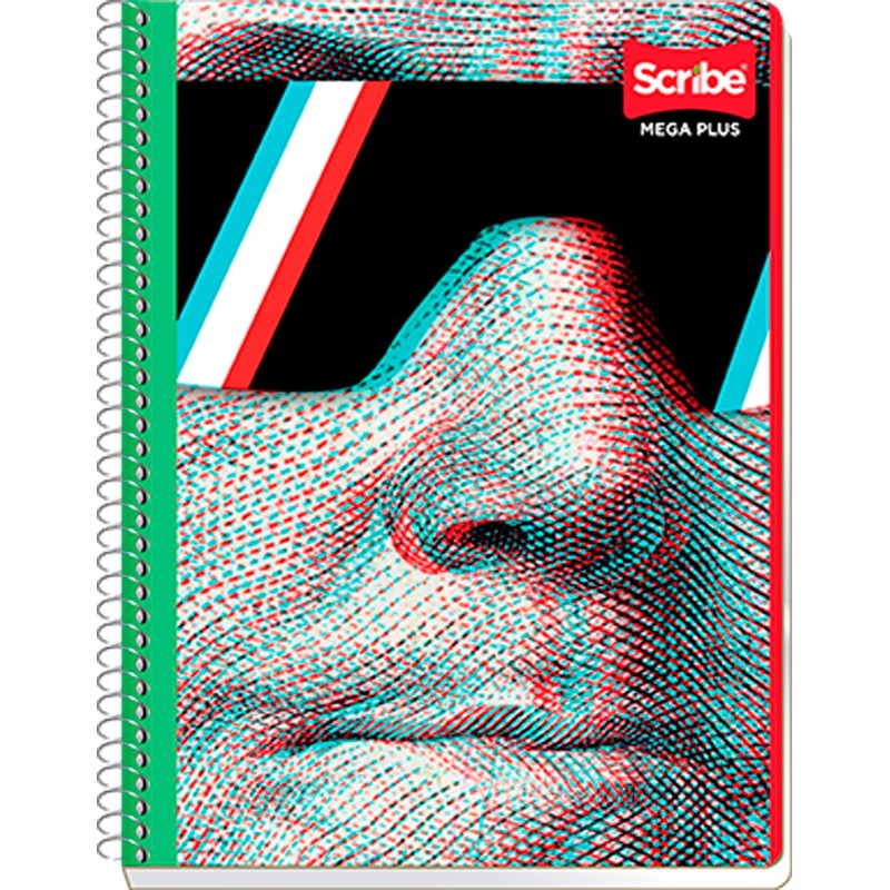 Scribe, MEGA PLUS, Cuaderno Profesional Espiral Sencillo de Pasta Semi