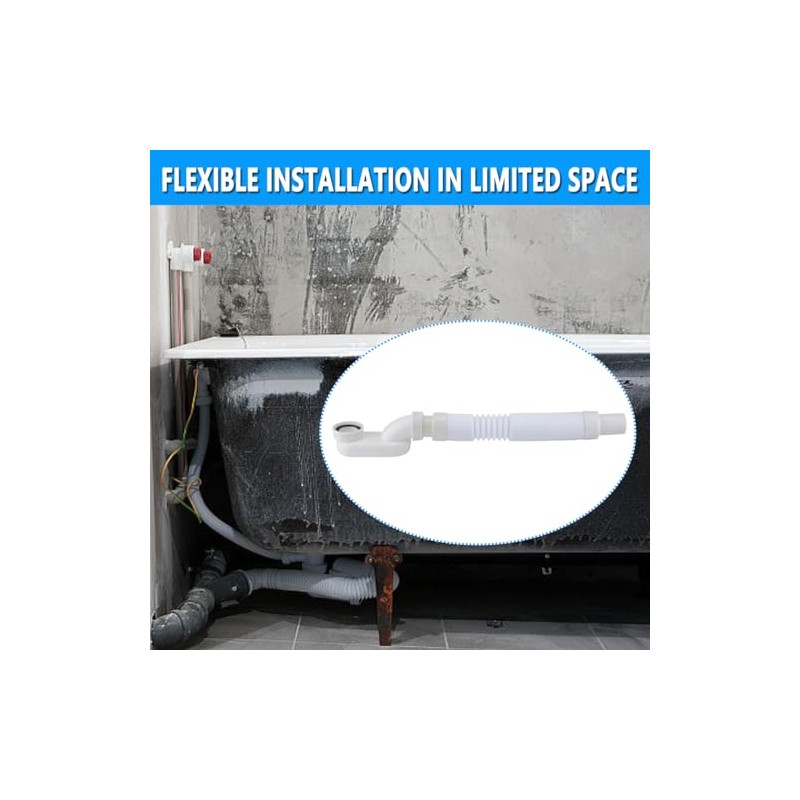 Cinsda Bathtub Shower Drain Pipe, Low Profile Flat 1 1/2
