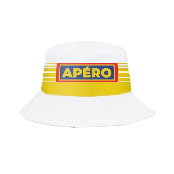 OriginalCup® Apéro Bob | White - Yellow - Blue | Hat | Picnic | For Summer | Barbecue |, White Yellow Blue