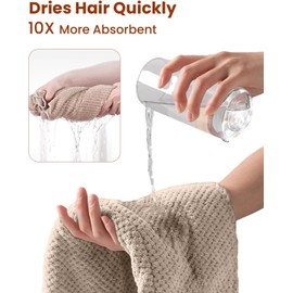 Envoltorio de Toalla de Microfibra para el Cabello para Mujeres - Extra Grande 40"x24" Toallas Envoltorio para Cabello Largo Grueso y Rizado, Toalla Turbante Anti-Frizz para Cabello, Toalla Envoltorio