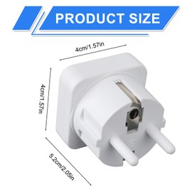 BTFO Pack of 2 Earth Adapter Splitter, Safety Grounding Plug Adapter ABS Compatible with Multiple Grounding Products for EU Sockets Type B