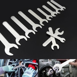 NWpangu Ultra Thin Single Open Ended Wrench Set, Stainless Steel Repair Tool Set Combination Spanners, 12PCS in Different Sizes(4,5,7,8,11,12,13,15,17,19,22,23mm)