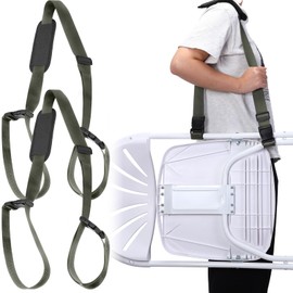 Sanwuta 2 Pcs Adjustable Beach Chair Carry Strap Camping Chair Straps for Carrying Shoulder Carrying Straps for Folding Beaches Camping Backpacking Picnics Outdoor Foldable Bikes(Army Green)