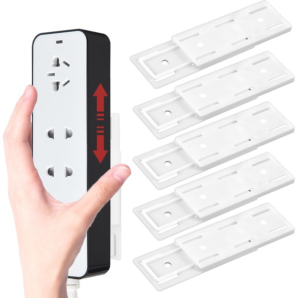 6 PCS Adhesive Punch Free Socket Holder, Wall Mount Power