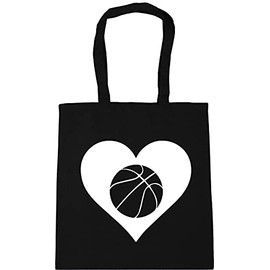 Hippowarehouse Heart Basketball Tote Shopping Gym Beach Bag 42cm x38cm, 10 litres