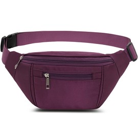 Bumbags Waist Fanny Packs for Men Women, Fashion Bum Bag with Adjustable Belt for Sport Running Hiking Jogging Travel Cycling Walking Dog Boys Ladies ect (Purple)