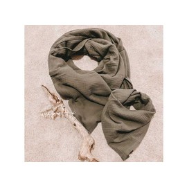 Glückspilz I Muslin Scarf Muslin I Women Men I 130 x 130 cm, khaki