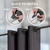 Furlinic No Hook Extra Long Shower Curtain,Waterproof Fabric Curtains for