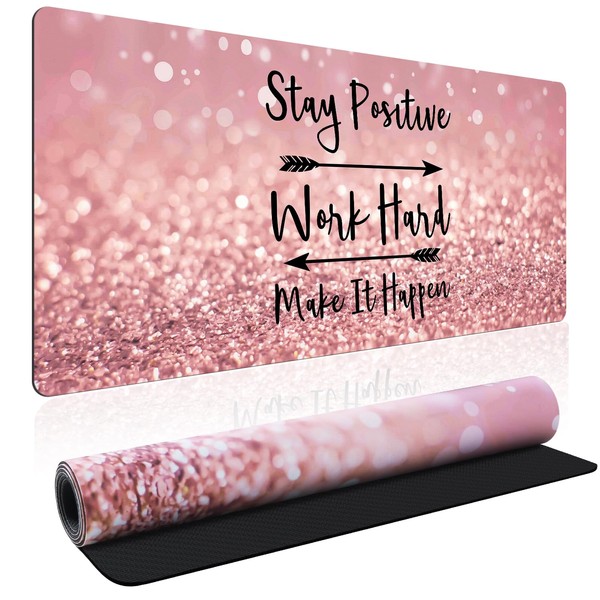 HAOCOO Pink Desk Mat, Cute Desk Pad Mat, Desk Matt