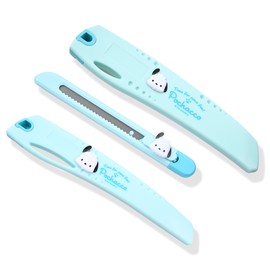 San-rio Utility Knife Box Cutters Set - Retractable 3 Sizes Small/Medium/Large - Kawaii Design with Textured Grip - Multi-Purpose Cutter for Paper, Craft, Box Opener (Pocahco-Dog)
