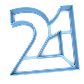 Sweet Prints Inc Number 21 Cookie Cutter - Dishwasher Safe (3")