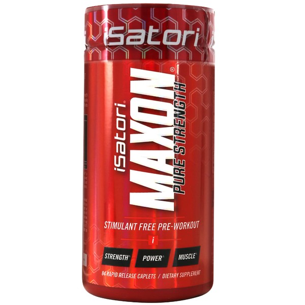 iSatori Maxon Pre Workout Stimulant Free - Fenugreek, Kre Alkalyn, Elevatp & Agmaflow Creatine Pure Strength Muscle Gainer for Men Keto Friendly - Dietary Supplement (84 Rapid Release Caplets)