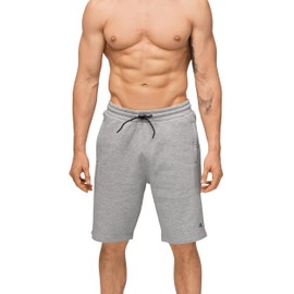 DANISH ENDURANCE Cotton Short Jogging Bottoms, Sports Shorts with Pockets, Premium Comfort, for Sports & Leisure, Soft, for Men, grey melange